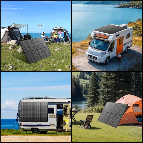 Vista 7 de Paneles solares portátiles de 100 vatios, panel solar plegable de 100 W para estación de energía, camping, senderismo, vida fuera de la red, paneles