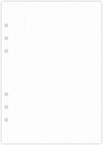 Vista 6 de Papel punteado A5, repuestos para planificador Filofax, organizador, carpetas, 6 agujeros perforados, 100 hojas/200 páginas, 100 g/m², blanco, 5.8 x