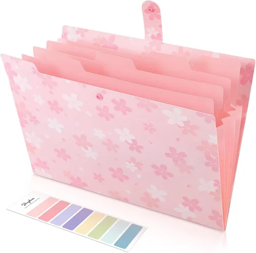 Vista 8 de SKYDUE Carpeta de archivos expandible con 5 bolsillos, organizador de archivos de acordeón, organizador portátil de documentos de papel de recibo