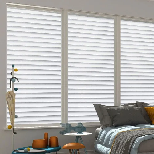 Vista 2 de Película para ventana con patrón de persianas, película de privacidad esmerilada para ventana, calcomanías decorativas de vinilo para ventana