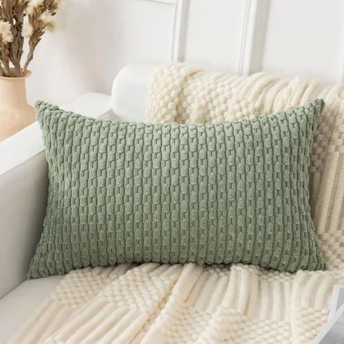 Vista 8 de UGS UGASA - Funda de almohada decorativa de pana suave de 18 x 18 pulgadas, funda de almohada cuadrada a rayas estilo bohemio para sofá, sala