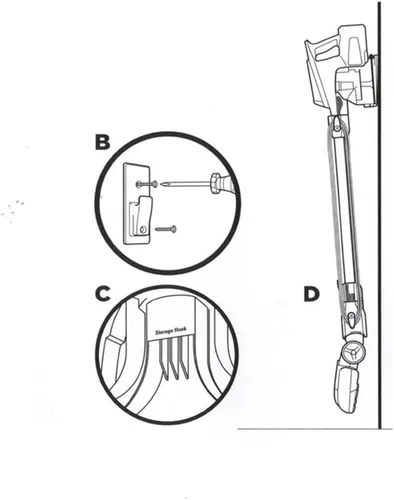 Vista 2 de Accesorios de aspiradora Sionlan compatibles con aspiradora Shark de montaje en pared HV300 HV301 HV302 HV303 HV320 HV322 HV324 HV325 HV380 HV380C