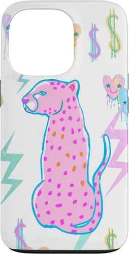 Vista 10 de iPhone 16 Preppy Art Cheetah, Pink Cheetah, Preppy Art Estética Funda
