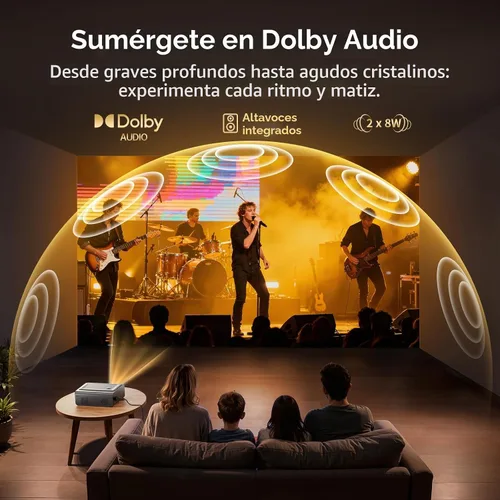Vista 5 de [Producto oficial] Proyector con WiFi y Bluetooth 4K compatible