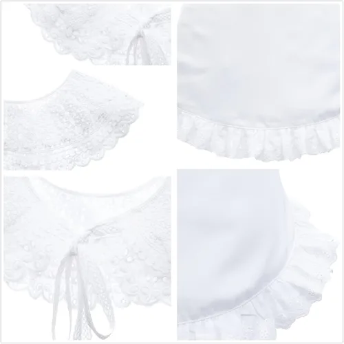 Vista 6 de ALAMIYA Sun Hat Mob Cap Victorian Pioneer Prairie Bonnet Colonial Headwear Shawl Wrap Stole Apron Costume