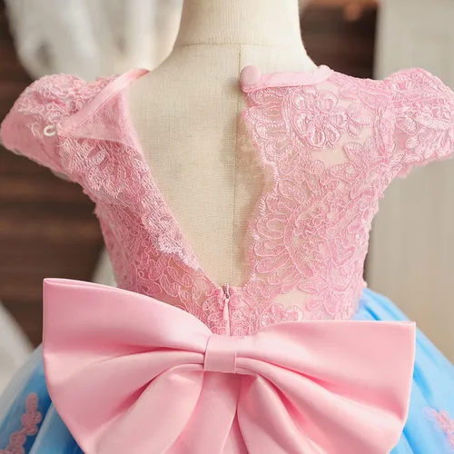 Vista 5 de NNJXD - Vestido de princesa de tul con flores, para usar en bodas, para niñas pequeñas y bebés