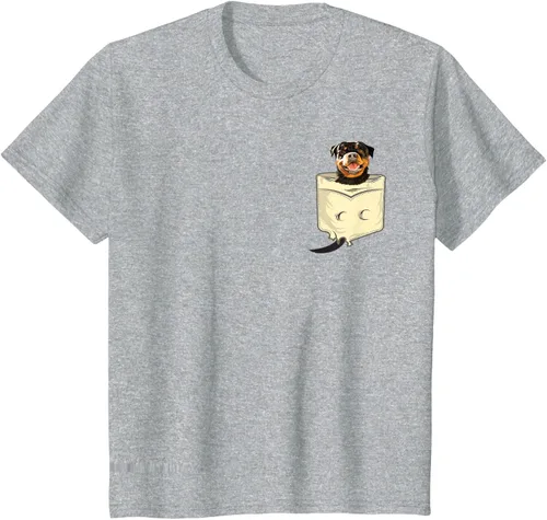 Vista 10 de Rottweiler In A Pocket - Camiseta de entrenamiento de cachorros para amantes de los perros, Negro