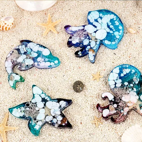Vista 7 de Moldes de silicona de animales para resina epoxi, 8 cavidades lindos moldes de silicona en forma de animal para llavero colgante de joyería, fondant