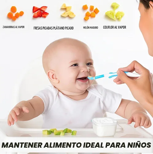 Vista 9 de ARSUK - Paquete de 8 recipientes de plástico pequeños de 4 onzas con tapas, tarros reutilizables para puré de bebé para aperitivos, delicatessen