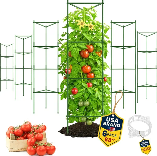 Vista 11 de Jaula de tomate – Estacas grandes de enrejado y estructuras de soporte para plantas para verduras y plantas trepadoras – Jaulas altas para tomate