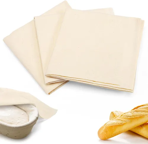 Vista 10 de 3 paños de té 100% algodón para hornear masa madre – 14 x 18 pulgadas sin blanquear cesta de pan toallas de saco de harina, paño de cubierta