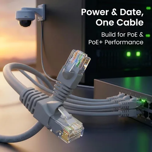 Vista 7 de GearIT Cable Ethernet Cat 6 Cat 6, cable de conexión Cat 6, cable Ethernet Cat6, cable de red, cable de Internet, gris de 7 pies (paquete de 10)