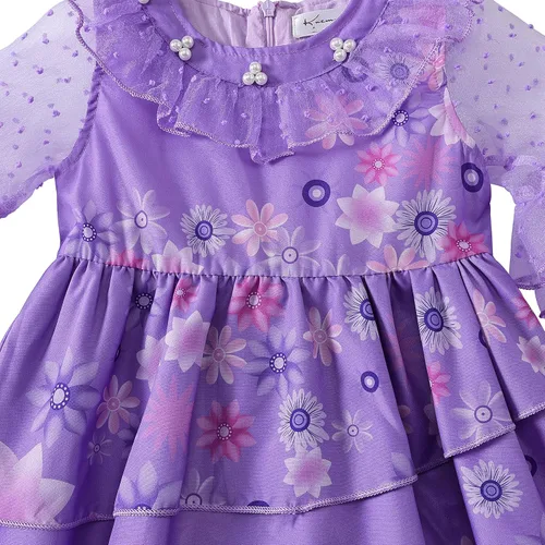 Vista 4 de knemmy Encanto Costume for Girl Mirabel Cosplay Outfit Princess Dress Halloween Christmas Party Dress Up Clothes