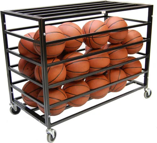 Vista 2 de Trigon Sports Carrito de almacenamiento de pelotas con cerradura deportiva, contenedor de almacenamiento de baloncesto para interiores y exteriores