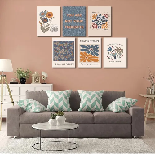 Vista 4 de 6 lienzos de salud mental para pared, estilo bohemio, psicología motivacional, decoración de pared, fotos, terapia, oficina, arte de pared