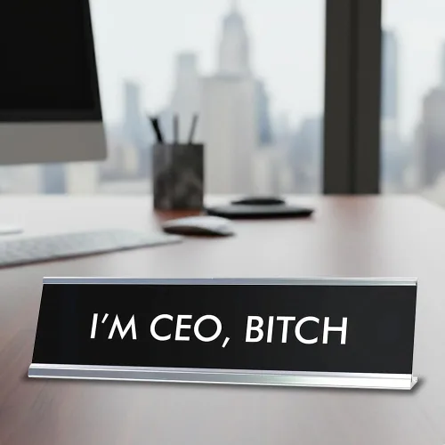 Vista 5 de Signs ByLITA Letrero de escritorio con texto en inglés "I'M CEO, BITCH