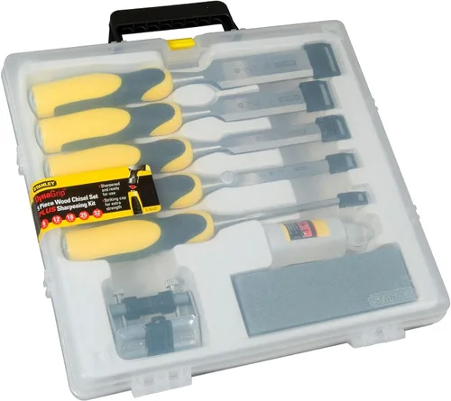 Vista 2 de Stanley 516421 Dynagrip - Juego de cincel y tapa de golpeo con acceso (5 piezas), color amarillo
