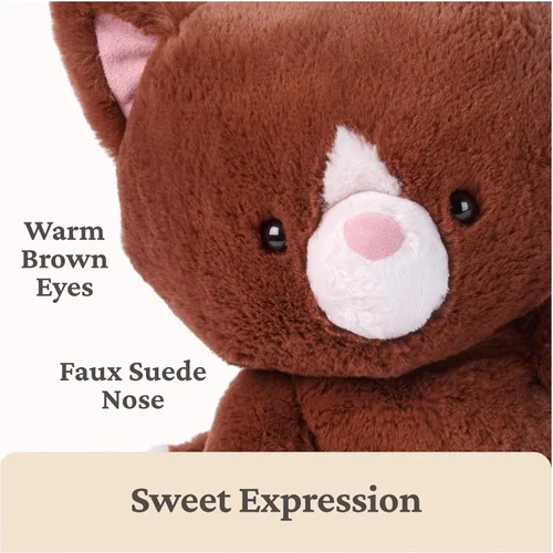 Vista 7 de GUND Hazel Kitten - Peluche de gatito de primera calidad, juguete sensorial para edades de 0 años en adelante, marrón, 12 pulgadas