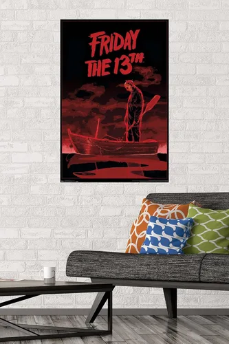 Vista 2 de Trends International Friday The 13th - Póster de pared de barco, 22.375 x 34 pulgadas, versión premium sin marco