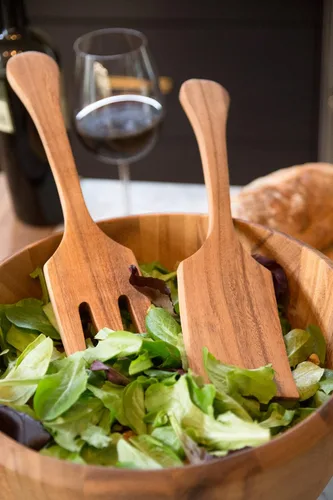 Vista 5 de Ironwood Gourmet Juego de utensilios de ensalada extra grandes, 2.75 x 2.75 x 13 pulgadas