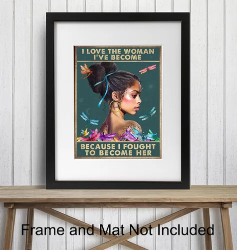 Vista 3 de Arte afroamericano – Inspiración citas positivas Mujeres afroamericanas – Chica afroamericana – Arte de pared de niña negra – Póster motivacional