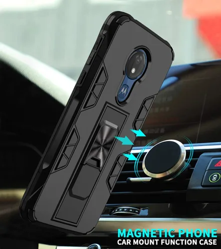 Vista 3 de Funda para Moto G7 Power de grado militar, funda con soporte para funda de soporte, funda resistente a prueba de golpes, funda protectora