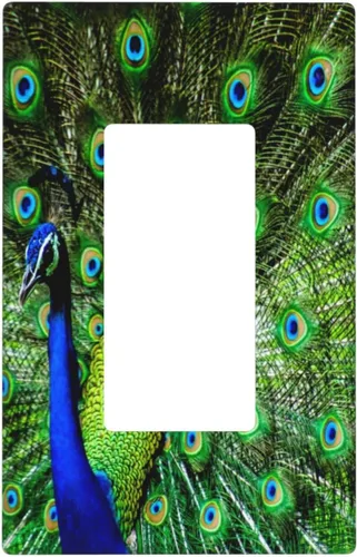 Vista 9 de Cubierta decorativa para toma de corriente de pavo real, cubierta de salida de 1 banda, cubierta de placa de interruptor de luz, placas