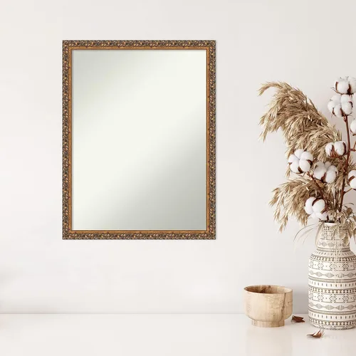 Vista 5 de Amanti Art Espejo de pared, espejo de marco de madera de bronce antiguo para decoración de pared o uso como espejo de baño para sobre el fregadero