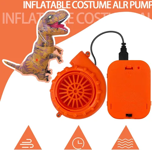 Vista 5 de Mini ventilador para disfraz de dinosaurio u otros trajes inflables de ropa de juego, naranja
