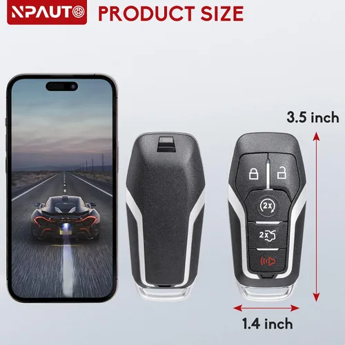 Vista 5 de NPAUTO Funda de repuesto para llavero Ford F150 F250 F350 Fusion Explorer Edge Mustang Lincoln MKX MKZ MKC 2013-2017 Control remoto de entrada sin