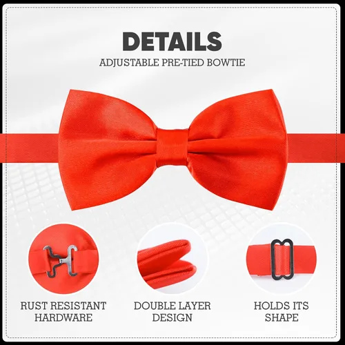 Vista 4 de SURVODJA Pajarita para hombre, longitud ajustable, pajaritas de satén para boda