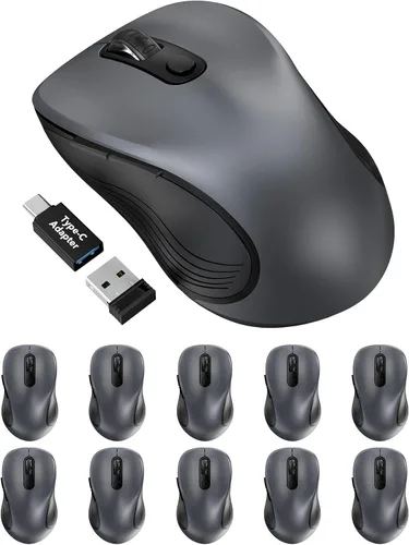 Vista 16 de Trueque - Ratón inalámbrico para laptop, ratón de computadora ergonómico de 2.4GHz con botones de atrás y adelante, 3 niveles de DPI ajustables, 6