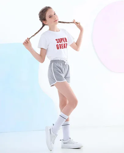 Vista 18 de Rolanko Pantalones cortos activos de delfín para niñas, paquete de 3 unidades, ciclismo, correr, verano, playa, atletismo, deportes, 4-14 años