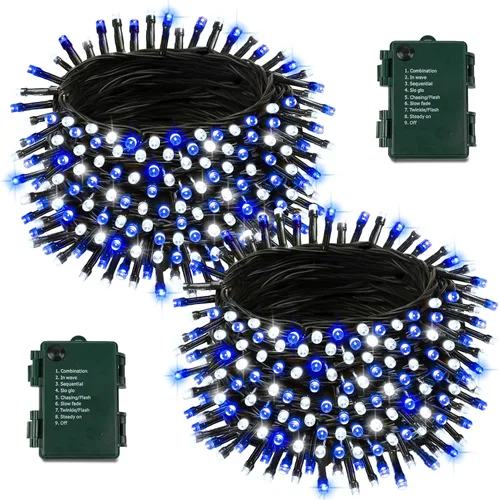 Vista 33 de Paquete de 2 tiras de 200 luces LED a pilas, luces parpadeantes multicolor Varios