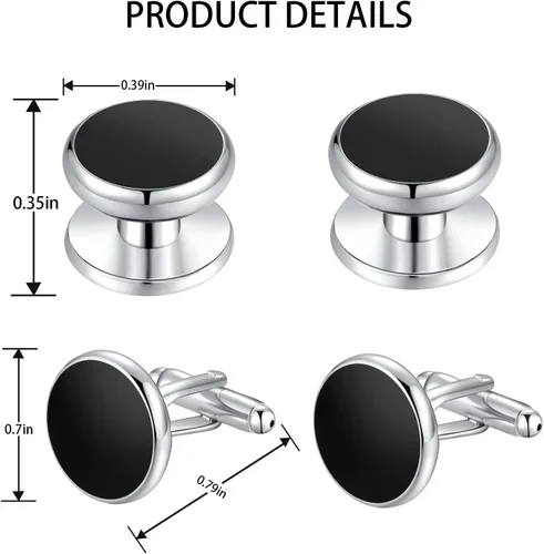 Vista 8 de Zealmer gemelos de acero inoxidable 316L para hombres, negocios, bodas, 1 par