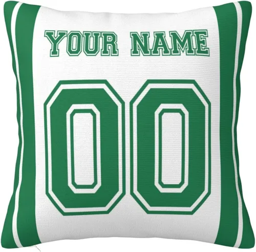 Vista 8 de Fundas de almohada personalizadas decorativas con nombre y número, fundas de almohada cuadradas para sofá, dormitorio, silla de automóvil