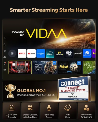 Vista 2 de Proyector para exteriores 4K [VIDAA Live TV/56W Dolby/1450 ISO] con WiFi6 y Bluetooth, proyector inteligente compatible con Netflix, control de voz
