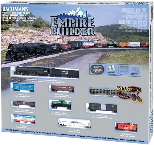 Vista 3 de Bachmann Trenes - Empire Builder Ready To Run - Juego de tren eléctrico de 68 piezas - Escala N
