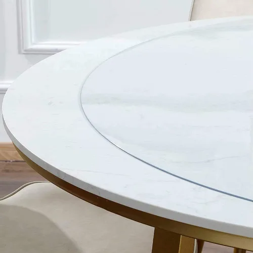 Vista 2 de NECAUX - Cubierta protectora de mesa, transparente, personalizada, de 10 pulgadas de diámetro, versión mejorada, de 1.5mm de grosor, no se encoge