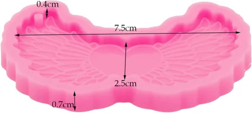 Vista 9 de Angel Wings Kit de 33 moldes de silicona para hacer manualidades de ángel y niña, alas de corazón de ángel, para manualidades, llaveros, colgantes