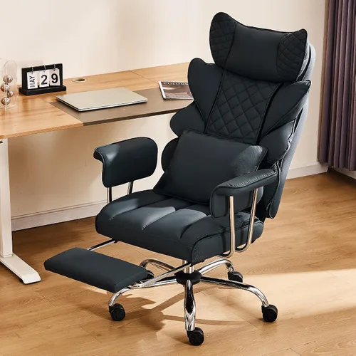 Vista 2 de DYHOME Silla de oficina de masaje reclinable, 500 libras, masaje de Negro