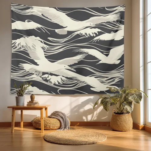 Vista 35 de Batmerry Abstract Repeat Polyester Tapestry, Tiled Directional Lightweight Wall Hanging High-Definition Print Backdrop For Dorm Room Bedroom Living