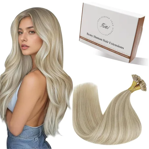 Vista 28 de 【Descuento】Hetto - Extensiones de cabello con cinta adhesiva, 40g, extensiones de cabello humano, color rubio ceniza oscuro degradado a rubio medio