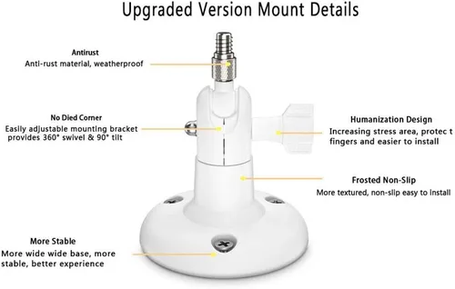 Vista 3 de 【Última versión】 Soporte de pared ajustable para interiores y exteriores para Arlo Essential/XL Gen 2/Pro/2/3/4/Arlo Pro 5s/Ultra/, eufyCam 2C/2C