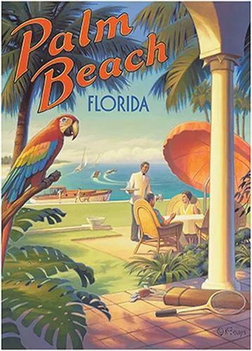 Vista 11 de Palm Beach Florida Poster Print Vintage Travel Poster, by Kerne Erickson, poster print, unframed, 6 x 9 in