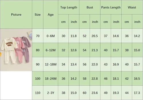 Vista 7 de FIOMVA Daddys - Conjunto de sudadera y pantalones deportivos para niña, ropa de bebé para otoño e invierno