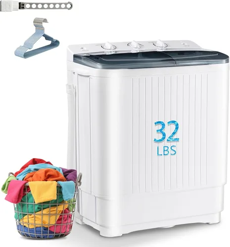 Vista 8 de Lavadora portátil de 17 libras, lavadora automática completa de 2.2 pies cúbicos Compact Laundry Machine with 10 Wash Programs, Washer and Spinner