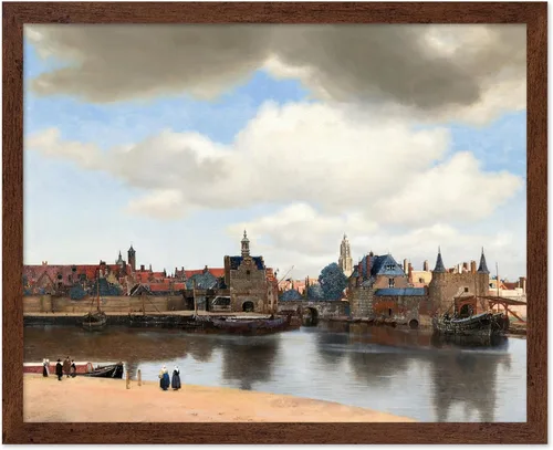 Vista 15 de Poster Master Póster vintage Johannes Vermeer – Impresión de pintura de vista retro de Delft – Vista del arte de Delft – Regalo para hombres