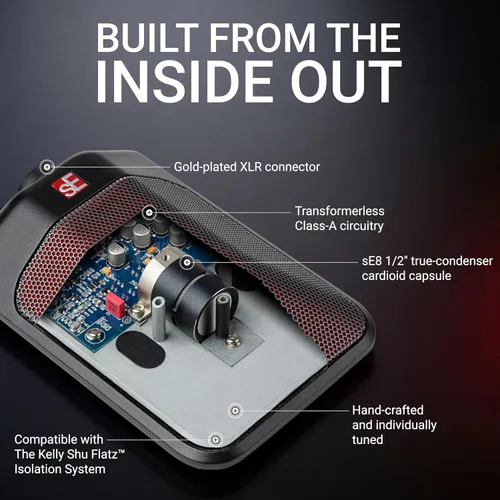 Vista 4 de SE ELECTRONICS BL8 Micrófono de límite medio cardioide para tambores, piano de cola, ambiente, Miking de piso y escenario y más, micrófono