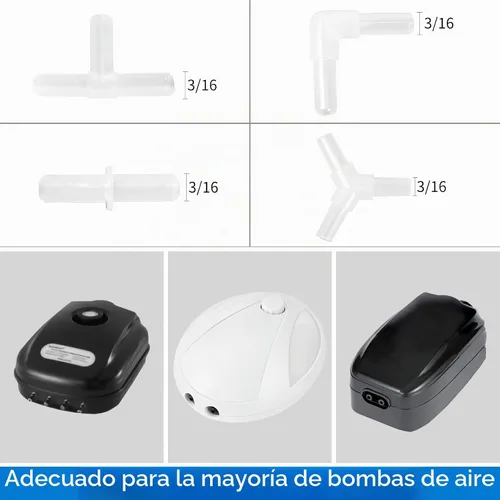 Vista 5 de AQUANEAT Conector de tubería para aerolíneas de acuario, conector de bomba de aire para peces, plástico, 40